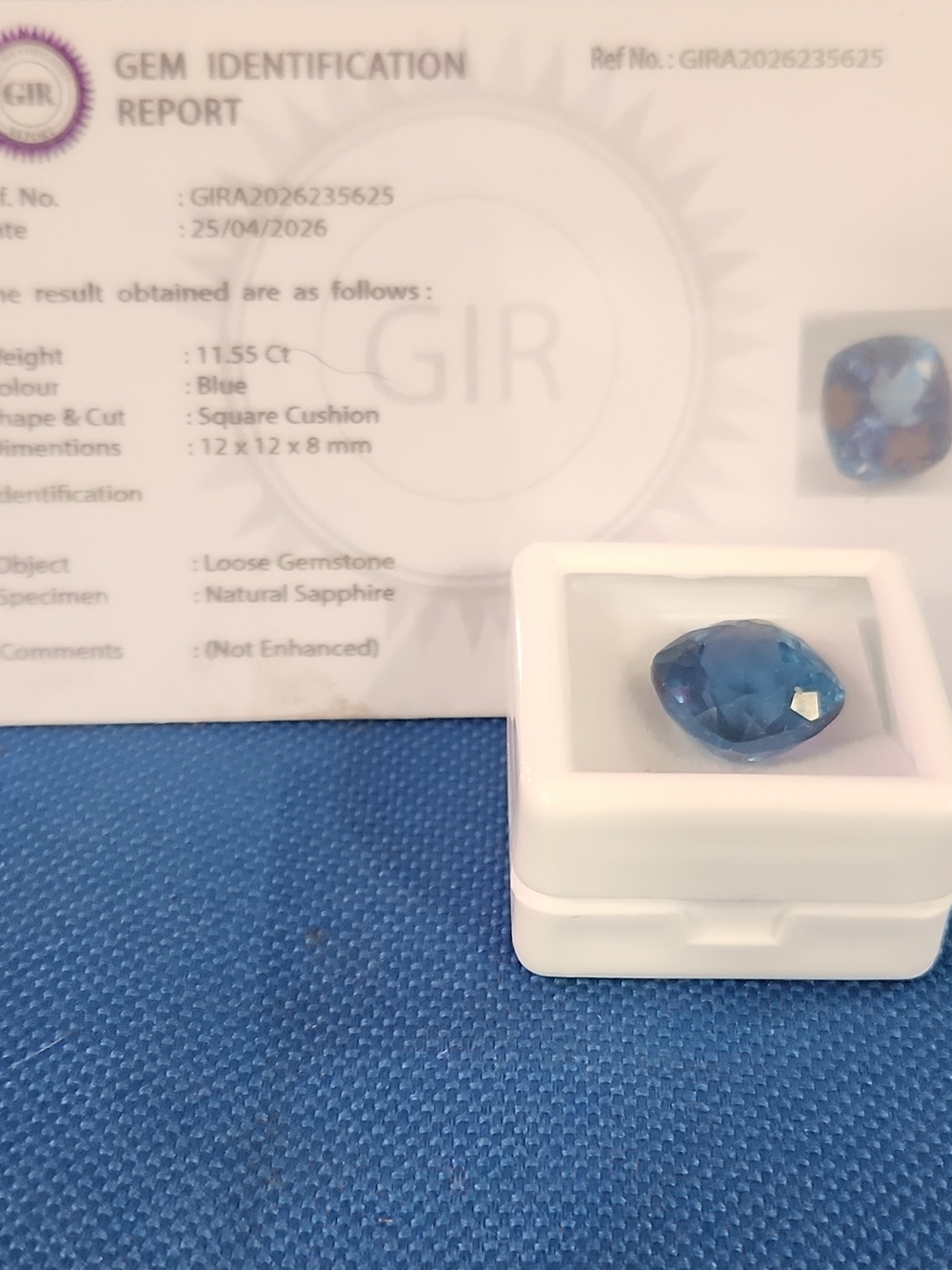 Blue Cushion-Cut Sapphire Loose Gemstone
